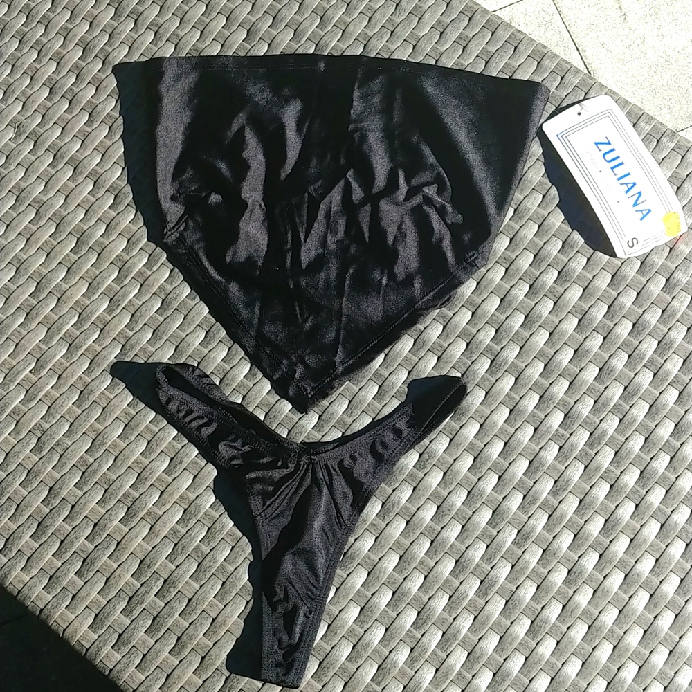 Posh Black bandana style thong bikini